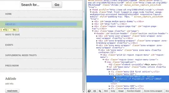 Chrome browser with inspector
