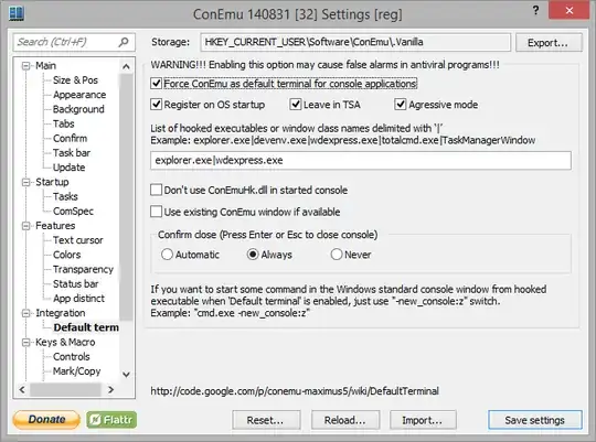 ConEmu's Default Terminal set up