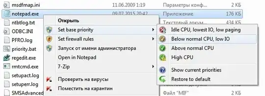 Windows Executable -> Set base priority -> Below normal CPU, low IO