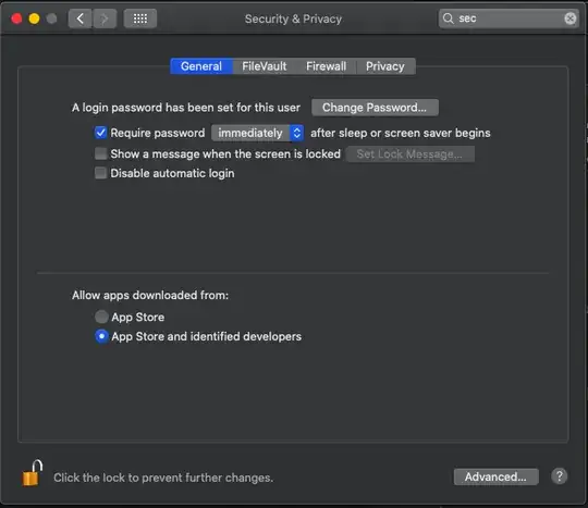 Security & Privacy - General Tab