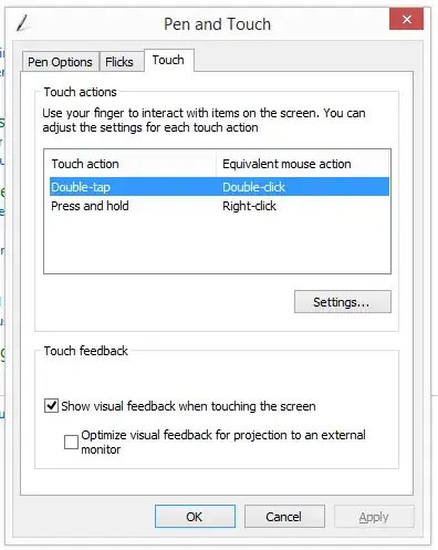 screenshot of touch control panel
