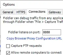 Fiddler options: allow remote computers to connect