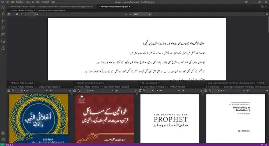 Example of VS Code opening PDF files