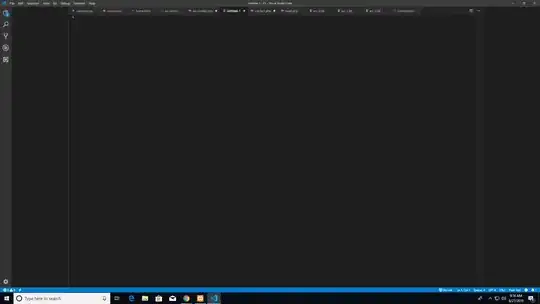 Screenshot of VSCode with side code margins