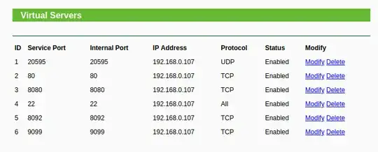 Port forwarded on TP-link router