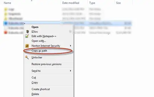 Screenshot of shift click context menu