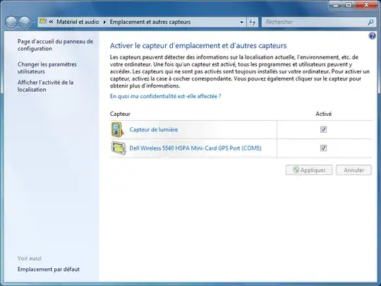 Control panel screenshot