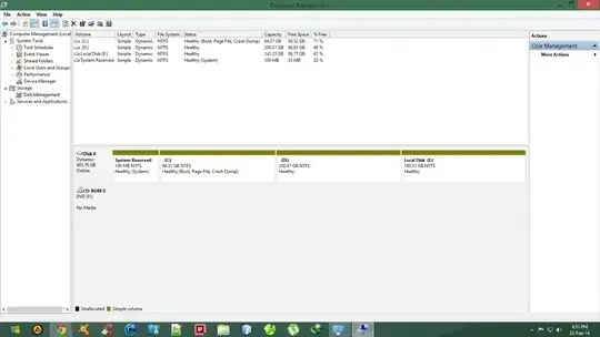 This is the screenshot of my disk partitions in Windows