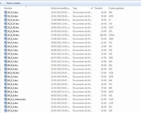 Example of Windows Explorer with a Word Count column added