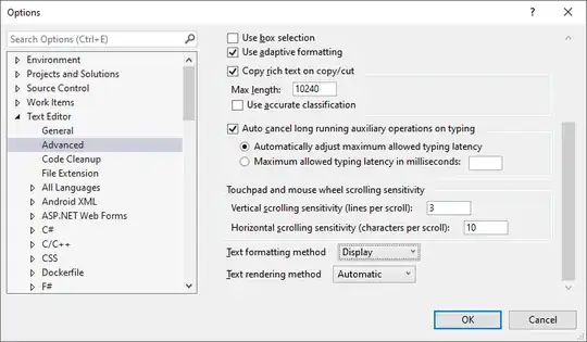 visual studio options