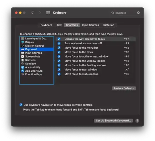 macOS Monterey Keyboard Shortcuts