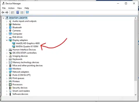 Device Manager output of Display adapters