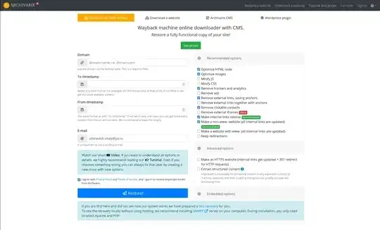 screenshot of archivarix.com