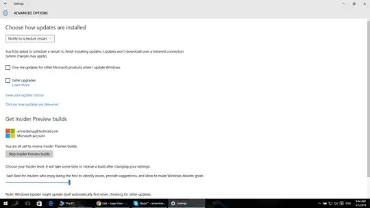 Here is the image for the Update Settings.