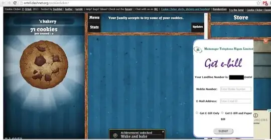 Image showing the popup.