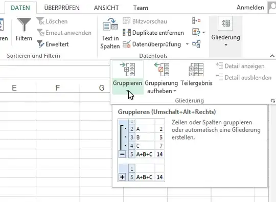 Gliederung > Gruppieren
