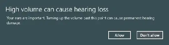 high volume hearing loss warning dialog