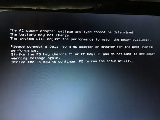 Dell Adaptor warning