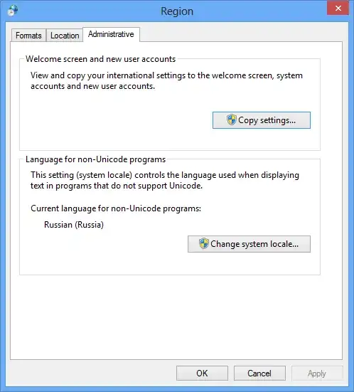 Region settings in Windows 8, Administrative tab