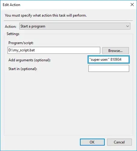 How the Arguments Should Look Like in the Textbox