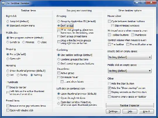 7+ Taskbar Tweaker will forcibly decombine taskbar items