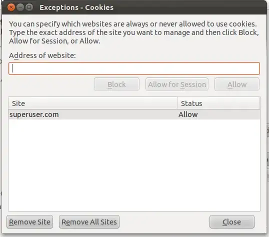 Cookie Site Exemption