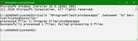 Resetting the Ownership of the <code>WindowsApps</code> Folder