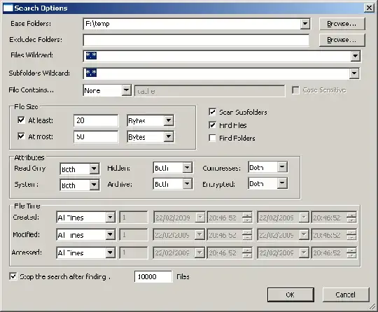 SearchMyFiles Search Options