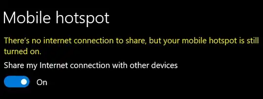 mobile hotspot working but no internet