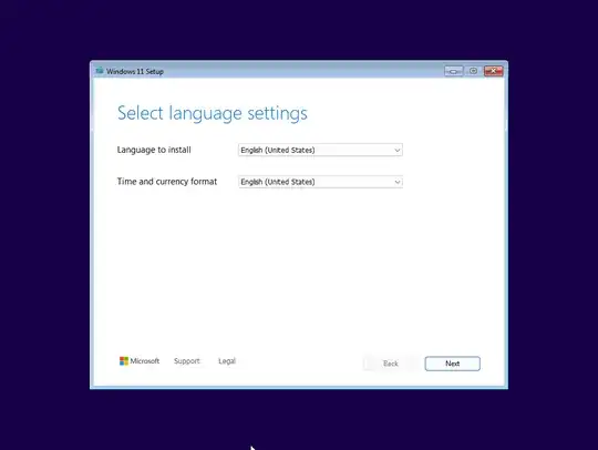 Select language settings