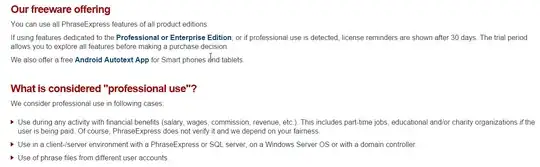 What is free in the trial version of PhraseExpress 