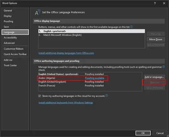 MS Word Office 365 Options