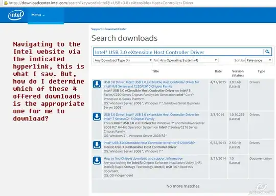 There are 4 downloads being offered by Intel at this URL, but how does one determine which of these 4 offered downloads is the appropriate one for them