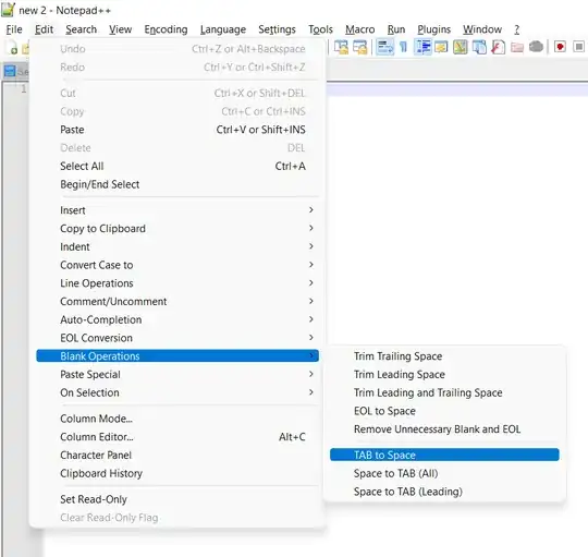 Notepad++ TAB to Space
