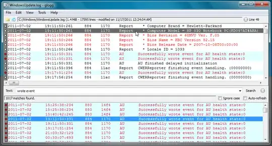 Glogg screenshot on Windows