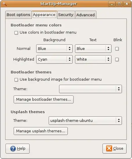 screenshot of the Start-up manager