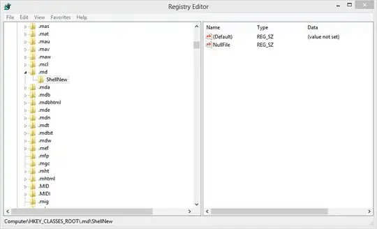 my registry after running script