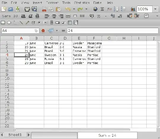 Swapping 2 rows in Gnumeric