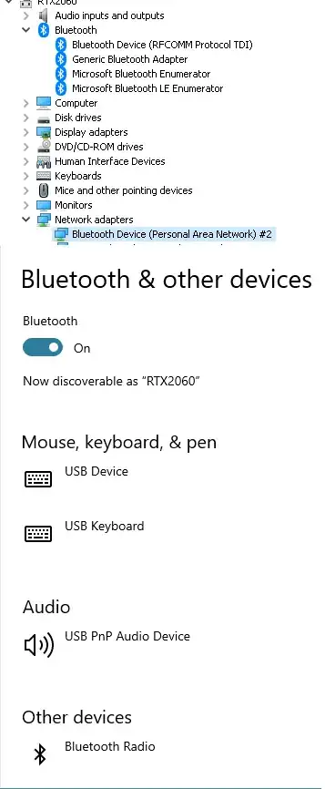 Current device settings