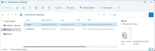 search within junctions result