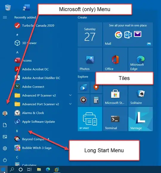 3 part Start Menu