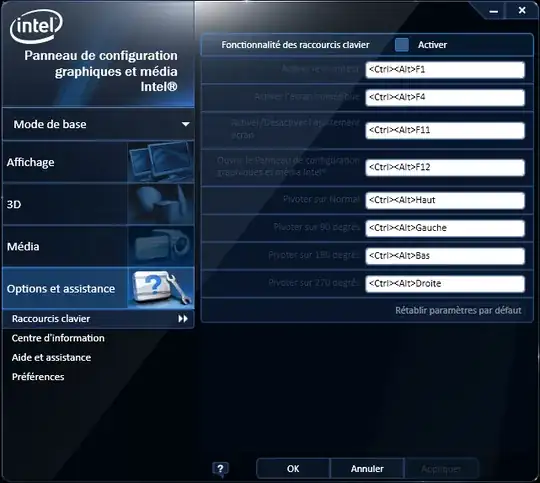 Panneau de configuration graphique et média Intel