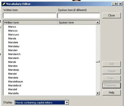 vocabulary list editor