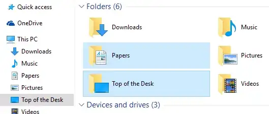 new names in Explorer
