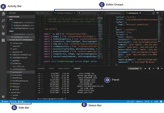VS code interface