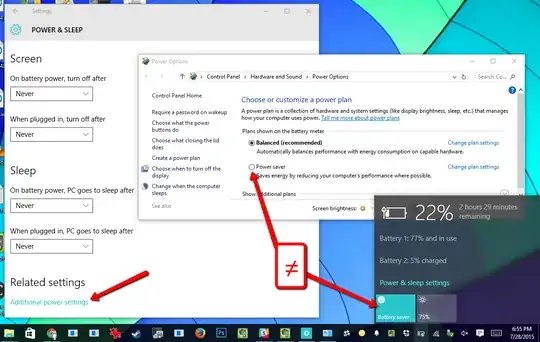 battey saves and power saver are different