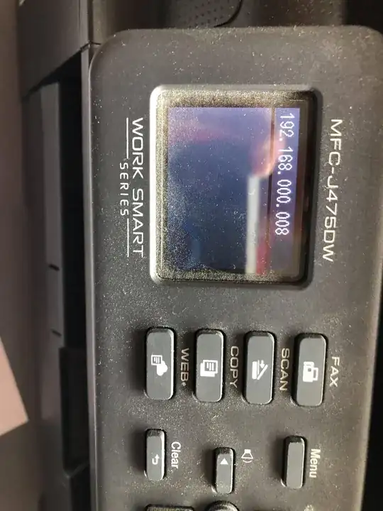 weird IP on brother display
