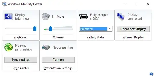Windows Mobility Center