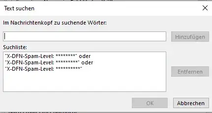 Details of Outlook Filter Rule to match SPAM header