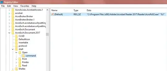 Screenshot showing the Open command line
